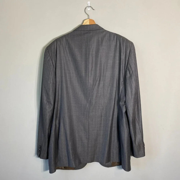 Cremieux Collection Wool Sport Coat Men's 48L Ing Loro Piana Pinstripe Gray Blue - Picture 3 of 16